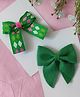 Krisha's KALACAREE Set Of 2 Bow Designed Hair Clips - Green