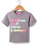 Wingsfield Cotton Half Sleeves Typography Printed Tee - Grey