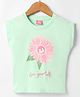 Wingsfield Cotton Sleeveless Floral Printed Top - Green