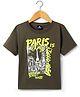 Wingsfield Cotton Half Sleeves Typography Printed Tee - Olive
