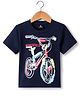 Wingsfield Cotton Half Sleeves Cycle Printed Tee - Navy Blue