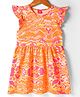 Wingsfield Cotton Cap Sleeves Abstract Printed Dress - Multi Colour