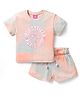 Wingsfield Cotton Half Sleeves Typography Printed Tie Dye Tee With Coordinating Shorts Set - Multi Colour