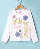 Wingsfield Cotton Full Sleeves Typography & Floral Printed Tee - White