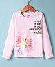 Wingsfield Cotton Full Sleeves Typography & Floral Printed Tee - Light Pink