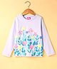 Wingsfield Cotton Full Sleeves Floral Printed Tee - Lavender