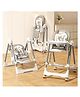 StarAndDaisy Galaxy 2 in1 Rocking Baby High Chair for Boys and Girls Dining Chair 4 Level Reclining Position, Adjustable Height, Locking Wheels, 5 Point Safety Belt (Grey)
