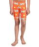 VIVA Swimming Lycra Sea Horses Printed Jammer Shorts - Orange