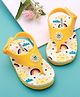 Babyoye Velcro Closure Flip Flops With Rainbow Print - Yellow