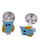 LA BELLE VIE 925 Sterling Silver Hypoallergenic Owl Earring - Blue & Yellow