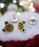 LA BELLE VIE 925 Sterling Silver Hypoallergenic Smiley Earrings - Yellow