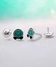 LA BELLE VIE 925 Sterling Silver Hypoallergenic Penguin With Feet's Earring Green & Black