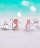 LA BELLE VIE 925 Sterling Silver Hypoallergenic Cat Shape Earring - Neon Orange