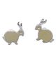 LA BELLE VIE 925 Sterling Silver Hypoallergenic Enamel Rabbit Earrings - Off White