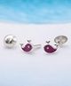 LA BELLE VIE 925 Sterling Silver Hypoallergenic Whale Shape Earrings - Purple