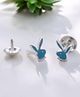 LA BELLE VIE 925 Sterling Silver Hypoallergenic Rabbit Shape Earring - Blue