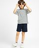 Somersault Cotton Half Sleeves Striped Tee & Shorts Set - Blue