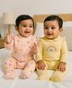 Somersault Pack Of 2 Cotton Knit Full Sleeves Frill Detailed Rainbow & Watermelon Printed Sleepsuits - Multi Colour