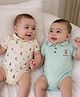 Somersault Cotton Pack Of 2 Frill Sleeves Nautical Theme Printed Onesies - Multi Colour