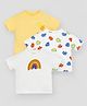 Somersault Pack Of 3 Cotton Half Sleeves Puzzle & Rainbow Printed Tees - Multi Colour