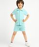 Somersault Cotton Half Sleeves Checked Coordinating Shirt & Shorts Set - Green