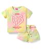 Wingsfield Cotton Half Sleeves Typography Printed Tie Dye Tee With Coordinating Shorts Set - Multi Colour
