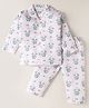 Mom's pet Cotton Knit Full Sleeves Truck & Baby Robots Printed Coordinating Night Suit Set - Dark Peach