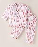 Mom's pet Cotton Blend Knit Full Sleeves Trees Printed Coordinating Night Suit Set - Brown
