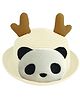 Babymoon Panda Patch & Horns Applique Detailed Cap With String - White