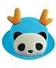 Babymoon Panda Patch & Horns Applique Detailed Cap With String - Blue