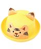 Babymoon Baby Tiger Patch Detailed With String Cap - Yellow-  Diameter 54 Cms