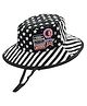 Babymoon Stars & Striped Designed With String Cap - Black-  Diameter 52 Cms