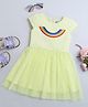 ZIP ZAP ZOOP Cap Sleeves Rainbow Embroidered Dress - White