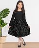 ZIP ZAP ZOOP Cotton Full Sleeves Sequin Embellished Dress - Black
