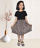 ZIP ZAP ZOOP Cotton Half Sleeves Leopard Printed Dress - Black