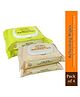 Omeo Calendula (Pack of 2) & Aloe Vera (Pack of 2) Refreshing Wet Wipes for Face with Aloe Vera, Calendula Extract, Mint Oil & Vitamin E | Makeup Remover | Paraben & Alcohol Free | Hydrating, Soothing Combo Pack - 25N Each