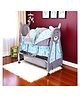 Kiddery Bella Baloo Baby Cradle cum Bassinet 2 in 1 with Swing Lock and Mosquito Net Protection - Blue & Grey