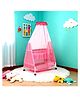 Kiddery Polkamania Baby Cradle cum bassinet with Swing Lock and Mosquito Protection Net - Pink