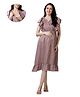 Mom for sure by Ketki Dalal Pure Cotton Sleeveless Floral Printed Maternity Dress With Front Open Nursing Access - Beige
