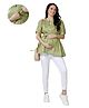 Mom for sure by Ketki Dalal 100% Cotton Woven Half Sleeves Bandhani Printed Maternity Top With Concealed Zipper Nursing Access - Light Green