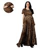 Mom for sure by Ketki Dalal Half Sleeves Animal Printed Maxi Maternity Gown With Concealed Zipper Nursing Access - Brown