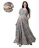 Mom for sure by Ketki Dalal Knitted Half Sleeves Leopard Printed Maternity Dress With Nursing Access - White