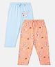 Nauti Nati Cotton Pack of 2 Animals Printed Pajamas - Peach & Blue