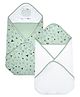My Milestones 100% Cotton Interlock Hooded Baby Wrappers With Tree Print Pack of 2 - Light Green
