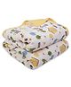 My Milestones 100% Premium Cotton 4 Layered Baby Muslin Blanket Barnyard Print L 109 x B 109 cm - Yellow