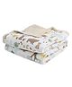 My Milestones 100% Premium Cotton 4 Layered Baby Muslin Blanket Woodland Wonders Print - White