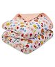 My Milestones 100% Premium Cotton 4 Layered Baby Muslin Blanket Fruit Print L 109 x B 109 cm - Peach