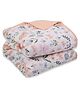 My Milestones 100% Premium Cotton 6 Layered Baby Muslin Blanket BUtterfly Print L 109 x B 109 cm - Peach