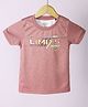 ESSA Cotton Half Sleeves Typography Printed Tee - Pink