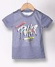 ESSA Cotton Half Sleeves Typography Printed Tee - Violet